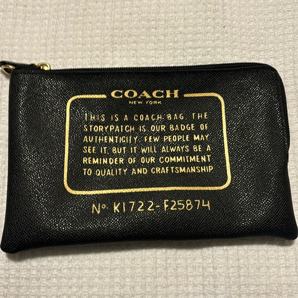 Coach Storypatch black leather pouch